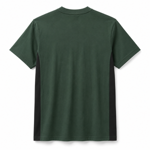 เสื้อยืดคอกลมสีเขียวป่าขายส่ง พร้อมแถบข้างสีดำ ผู้ผลิตเสื้อผ้าลำลองผู้ชายผ้าฝ้ายแบบกำหนดเอง - Product Image 2