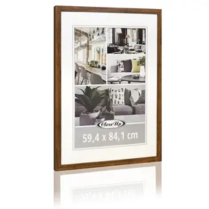 Cadre photo en MDF de style classique, décor en bois de chêne foncé, 59,4 x 84 cm, Din A1, pour photos - Product Image 2