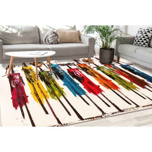 Alfombra con Diseño de Pintura del Pueblo Masai: Alfombra Antideslizante Impresa en 3D, Alfombra de Chenilla - Product Image 2