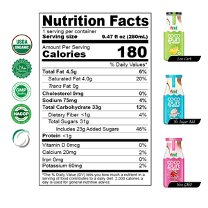 Prêt à Expédier 280ml Boisson au Lait de Coco Sans Sucre Faible en Matière Grasse Fabriqué au Vietnam Distribution d'échantillons gratuits Boisson de Marque Privée OEM - Product Image 3