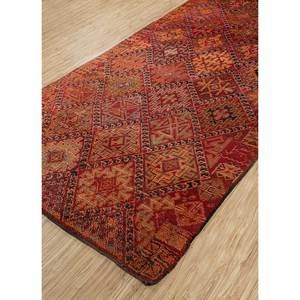 Alfombra de Lana Anudada a Mano Nuray, Diseño Geométrico Abstracto Rojo Naranja, Rectangular, para el Hogar, Entrada o Pasillo, 9x12 - Product Image 2