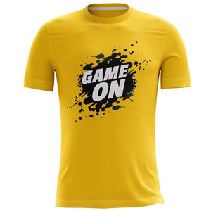 T-shirt à manches courtes pour homme, col rond, logo imprimé par transfert thermique personnalisé, mélange polyester/coton, style vintage, respirant - Product Image 1