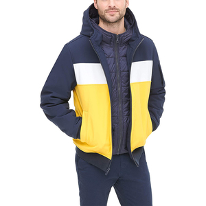 Doudoune d'hiver pour hommes avec capuche et fermeture à glissière complète Veste à bulles pour hommes avec coque extérieure résistante à l'eau - Product Image 4