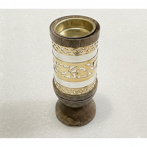 Brûleur à Bakhoor Arabe Élégant en Bois avec Bandes Métalliques Ornées – Artisanat Premium Écologique Fait Main – Style Intemporel Religieux - Product Image 3