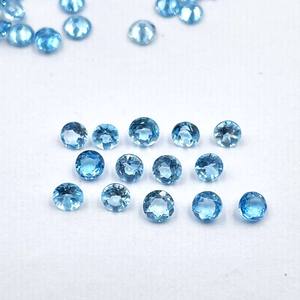 6mm Top Quality Swiss <b>Blue</b> Topaz Round Cut Loose Gemstone Natural <b>Blue</b> Topaz Faceted <b>Beads</b> for Jewelry Making By Wholesaler - Product Image 6