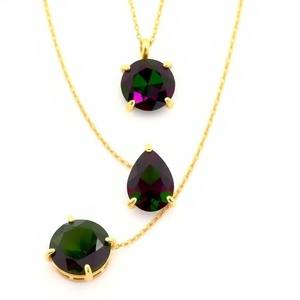 New design 925 silver luxury lady necklace pendant tennis chain necklace 18K Gold Plated - Product Image 4