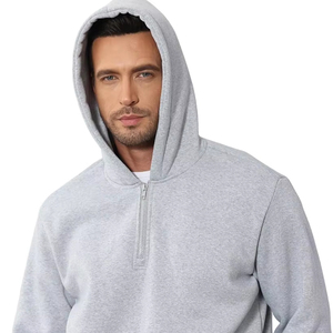 Sudadera con Capucha para Hombre, Cierre de Cremallera de un Cuarto, Felpa Suave al Tacto, Cálida, Cómoda, con Acabado Suave, Silueta Moderna, Construcción Duradera - Product Image 1