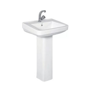 Exportador mundial que vende pedestal de lavabo de cerámica blanca de uso de baño de lujo moderno de calidad estándar a buen precio - Product Image 1
