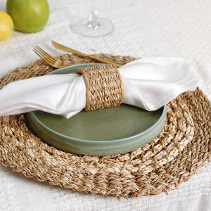 Vente chaude Naturel Fait À La Main Seagrass Et Jacinthe D'eau Ronds De Serviette Accessoires De Décoration De Table Du Vietnam - Product Image 6