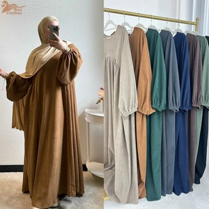 Robe modeste de style arabe islamique pour femmes, Abaya Khimar à manches chauve-souris, Burqa Caftan, robe droite à motif uni pour la prière - Product Image 3