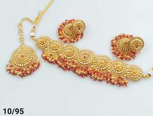 <b>INDIAN</b> TRADITIONAL and FASHIONABLE COPPER JEWELLERY BRIDAL WEDDING JEWELLERY <b>SET</b> for WOMEN EARRINGS and NECKLACE <b>SET</b> - Product Image 4