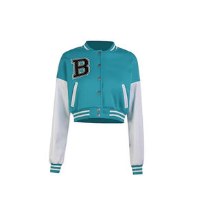 Chaquetas de Béisbol Tipo Bomber Personalizables para Mujer, Nueva Llegada 2024, con Logotipo Personalizado, Parches Bordados, Transpirables, para Invierno - Product Image 1