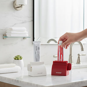 ANYA, venta al por mayor, exprimidor de rodillos de tubo de pasta de dientes Manual caliente, dispensador de soporte vertical, ahorro de espacio, baño de plástico duradero para el hogar - Product Image 1