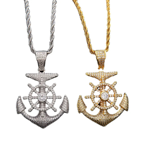 Collar con Colgante de Diamante Cultivado Clásico de Lujo Personalizado con Ancla de Gancho para Mujer con un Aspecto Impresionante y Atractivo a un Precio Accesible - Product Image 1