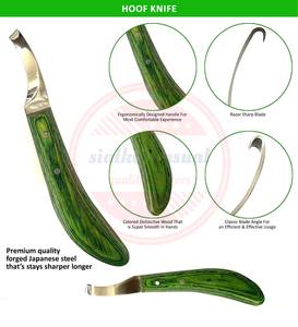 Farrier Tools Couteau à sabot à lame tranchante en acier inoxydable | Couteau pour droitier avec manche en bois - Product Image 4