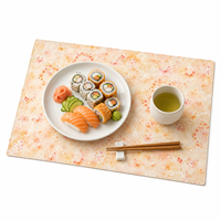 Set de table rectangulaire papillon style bonbon coloré, mignon, léger, hydrofuge et sans repassage pour la table à manger