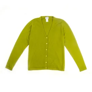 Cardigan de botão para mulheres, venda quente, verde, para baixo, manga comprida, feminino, balcão a granel