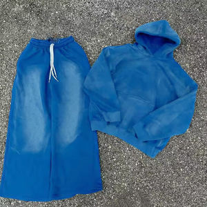 Ensemble personnalisé 2 pièces pour homme : pantalon de survêtement à jambe droite et sweat à capuche zippé, logo personnalisé, molleton, streetwear, survêtement pour homme - Product Image 1