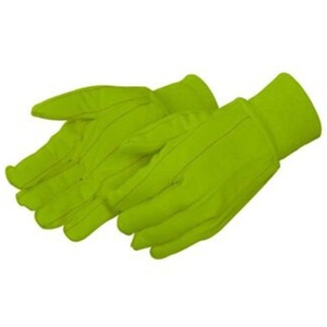 HI-VIS สีเขียวปาล์มคู่กับข้อมือถักผู้ชายถุงมือทำงาน/ผ้าฝ้ายถุงมือความปลอดภัยอุตสาหกรรม - Product Image 2