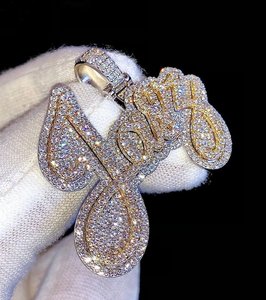 Colgante Personalizado de Plata de Ley 925 con Baño de Rodio, Diamante Moissanita VVS de Alto Brillo, Lujoso y Brillante para Uso Diario - Product Image 3