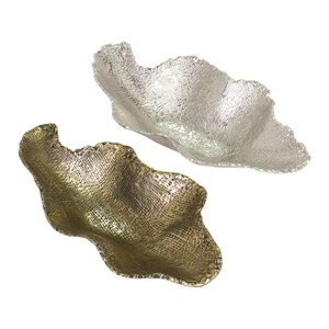 Plat à feuilles Nickelé en Aluminium moulé pour table à manger Cuisine restaurant hôtel et bol à fruits pour table Décoratif - Product Image 3