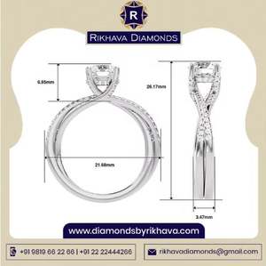 Rikhava Jewelry's Solitaire Diamond Ring Original y hermoso oro blanco de 10K para eventos nocturnos de lujo Metal Purity - Product Image 2