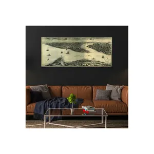 Impression sur toile de panoramas d'Istanbul et du Bosphore avec gravure historique - Product Image 6