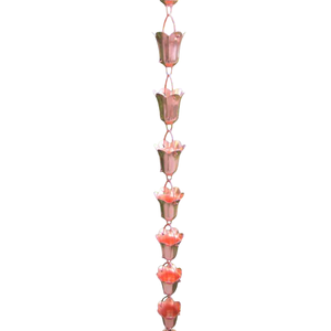 Cadenas de Lluvia de Metal de Diseño Antiguo para Decoración del Hogar y Jardín, Color Bronce, Cadena de Lluvia con Forma de Flor, Artículos de Jardinería - Product Image 5