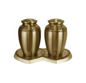 Urnas de latón para cremación, Peltre dorado grabado con Base para cenizas de adultos, recuerdo, urnas de latón para cenizas - Product Image 6