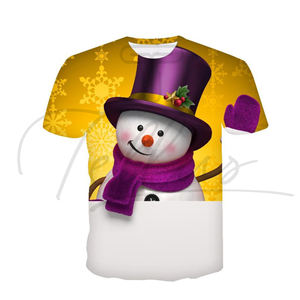 Camiseta Formal de Manga Corta con Cuello Redondo Navideña de Alta Calidad con Servicio OEM, Transpirable, para Hombre, de Poliéster/Algodón, Corte Regular - Product Image 1