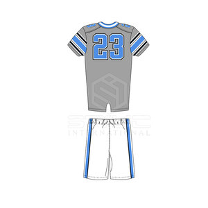 Uniforme de football américain pour adultes à faible MOQ, haute qualité, manches courtes, imprimé par transfert thermique sur le devant, 100 % polyester, en stock - Product Image 3