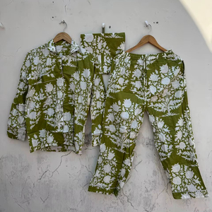 Conjunto de Pijama de Algodón Estampado para Mujer |   Conjunto de Pijama Transpirable para Dormir en Verano - Product Image 3