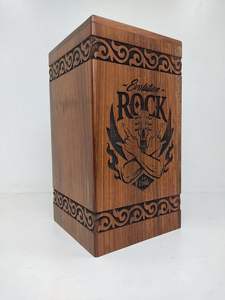 Cremación de madera para cenizas grandes urnas decorativas para cenizas caja de almacenamiento Rock Black diseño antiguo urna para cenizas funerarias para recuerdo - Product Image 3