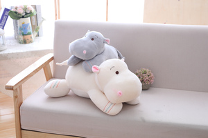 ของเล่นผ้ากำมะหยี่รูปฮิปโปสีม่วงน่ารักหมอนผ้าโพลีเอสเตอร์นุ่มสำหรับเด็กของเล่นส่งเสริมการขาย - Product Image 4