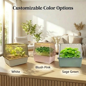 Kit di Coltivazione 2-in-1 per Semenzai e Microgreens con Luce LED 8W, Scatola di Germinazione con Cupola a Umidità Regolabile, Starter per Semina con Auto-Irrigazione - Product Image 3