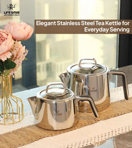 Juego de Tetera de Acero Inoxidable 18/10 de Alta Calidad con Base Compatible con Inducción y Asas Aisladas de Silicona - Product Image 3