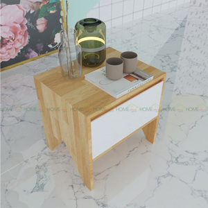 SFTDG016-Mesita de Noche Minimalista de Madera con 1 Cajón para Dormitorio - Product Image 1