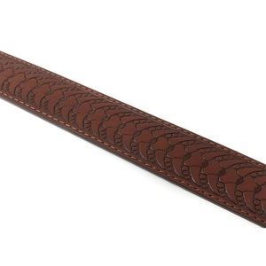 Sangle de ceinture en cuir de l'Ouest sculptée à la main pour hommes et femmes avec bouton pression réglable tailles personnalisées disponibles - Product Image 3