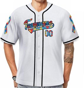 Maillot de baseball personnalisé boutonné complet Nouveau design Chemise à sublimation pour les sports d'équipe Respirant Séchage rapide Col en V Unisexe - Product Image 3