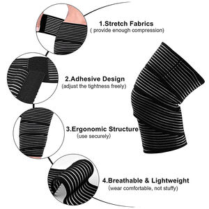 Bandages de genou unisexes en néoprène respirant, conçus sur mesure, pour la musculation et la remise en forme en salle de sport - Entraînement de compression - Product Image 3