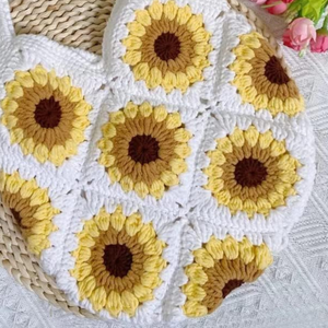 Bolso de hombro tejido de gran tamaño Granny Square Tole, bolso de mano estético con motivo de ganchillo hecho a mano para niñas OEM hecho en Vietnam - Product Image 3