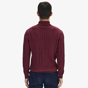 Service OEM ODM, taille standard, col montant, pull pour homme 100% coton respirant, cardigan unique et tendance - Product Image 2