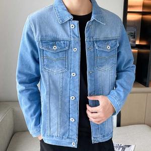 <b>Men's</b> Plus Size Denim <b>Jacket</b> <b>Fleece</b>-Covered Casual Winter Coat Embroidery <b>Thick</b> Warm Multi-Pocket Design Customizable Big Tall - Product Image 2