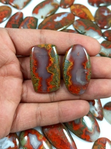 Pierre précieuse polie en gros de cabochon d'agate de couture naturelle pour la fabrication de bijoux Formes et tailles personnalisées disponibles en vrac - Product Image 6