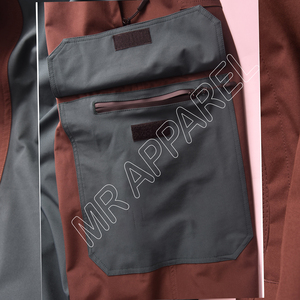 Colorblock Brown and Dark <b>Green</b> Waterproof <b>Cargo</b> Snow <b>Pants</b> with Utility Pockets Elastic Hem and Drawstring Waist For Winter - Product Image 5