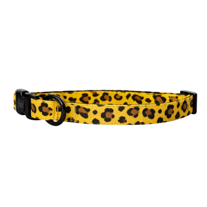 Leopard Pattern Dog Collar Adjustable Pet Neck Collar with Quick Release Buckle and Metal D Ring - Product Image 1