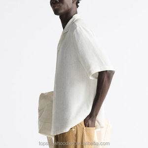 เสื้อเชิ้ตผู้ชายแบบลำลอง คอวี แขนครึ่งตัว ติดกระดุม ผ้าป๊อปลิน ระบายอากาศได้ดี ป้องกันรอยยับ ผลิตจากผ้าฝ้ายออร์แกนิค 100% รับผลิตตามแบบ OEM - Product Image 2