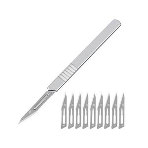 Manche de scalpel chirurgical en acier inoxydable, instrument médical réutilisable, outil de coupe pour chirurgie orthopédique, vétérinaire et générale - Product Image 1