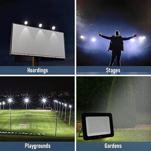 Projecteur LED extérieur Levin 100W alimenté par courant alternatif, en aluminium, étanche, tête réglable, économe en énergie, 6500K blanc froid, IP65 - Product Image 5