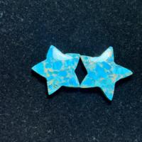 Cabochon en turquoise bleu naturel de haute qualité en forme d'étoile, pierre précieuse personnalisée, marque IBRAHIM GEMS, fabrication de bijoux DIY